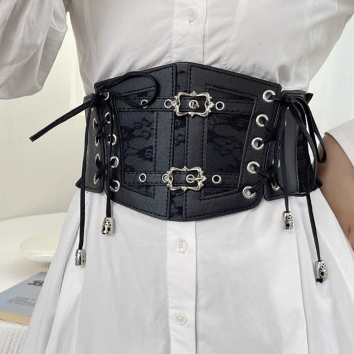 Leather Waist Corset Belt - Femboy Fashion