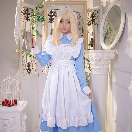 Light Blue Long Maid Dress - Femboy Fashion