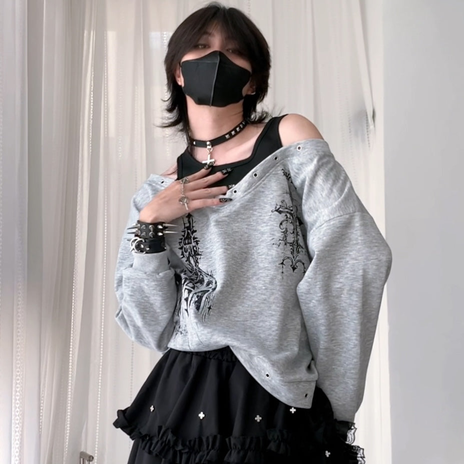 Light Gray Bow Hoodie - Femboy Fashion