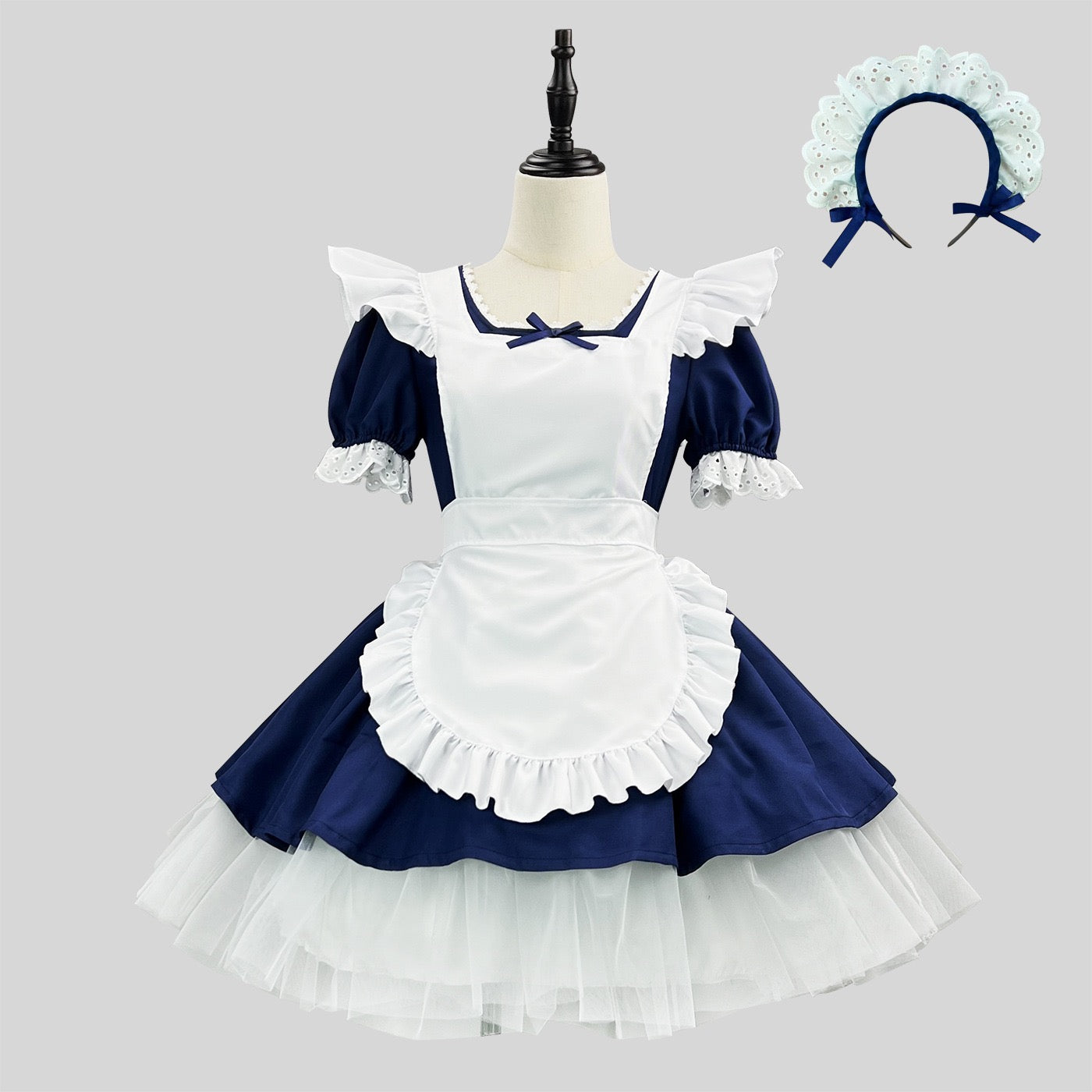 Navy cosplay lolita maid dress set