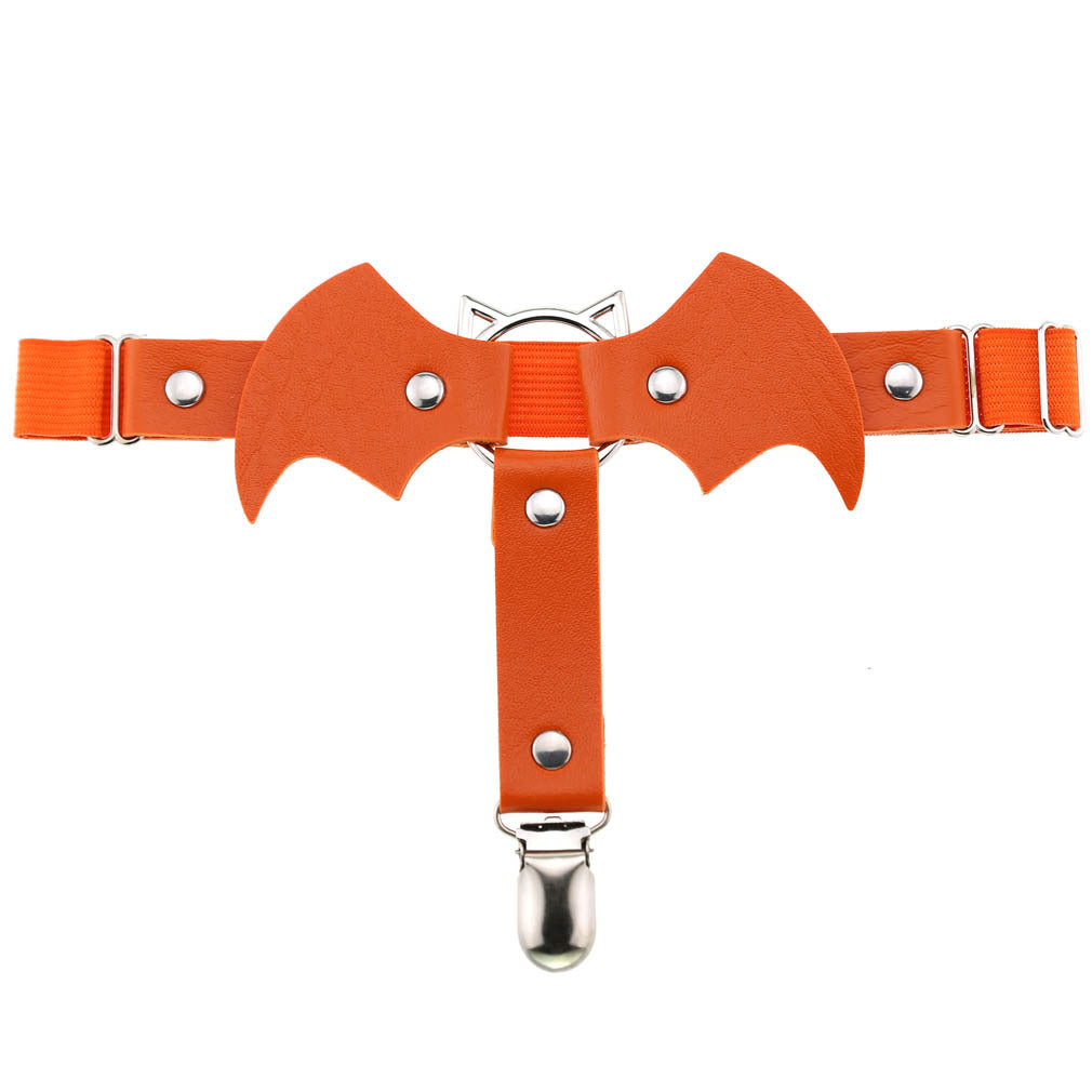 Orange Bat Garter Belt - Femboy Fashion