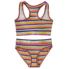 Rainbow Stripe Panty And Sport Bra Set - Femboy Fashion