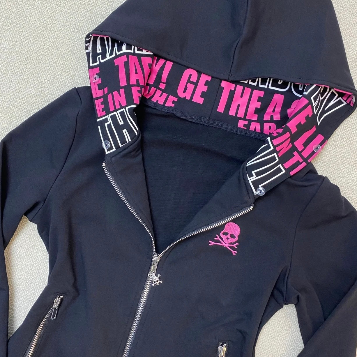 Oversized Grey Zip Up Bow Hoodie - Femboy Fashion