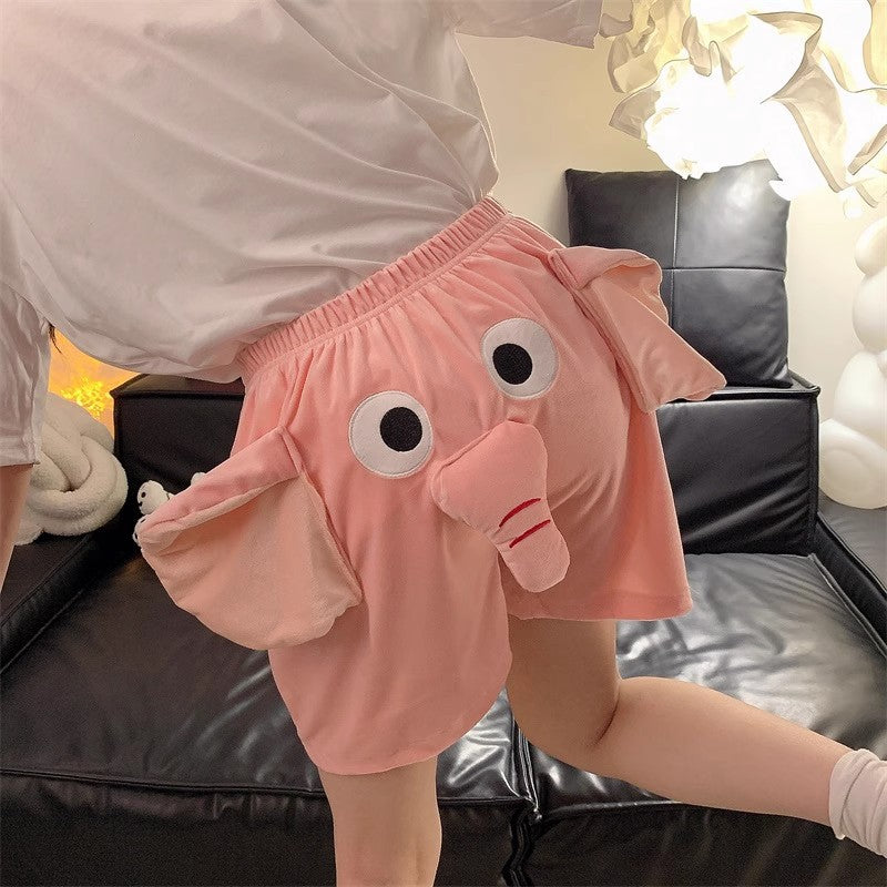 Femboy In Pink Cute Elephant Shorts - Femboy Fashion