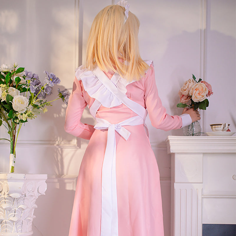 Sweet Pink Long Maid Dress - Femboy Fashion