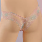 Pink Sexy Floral Lace Pouch Thong Panty Back