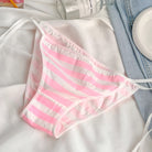 Pink and White Stripe String Panties - Femboy Fashion