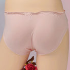 Pink Sweet Floral Lace Pouch Panty Back
