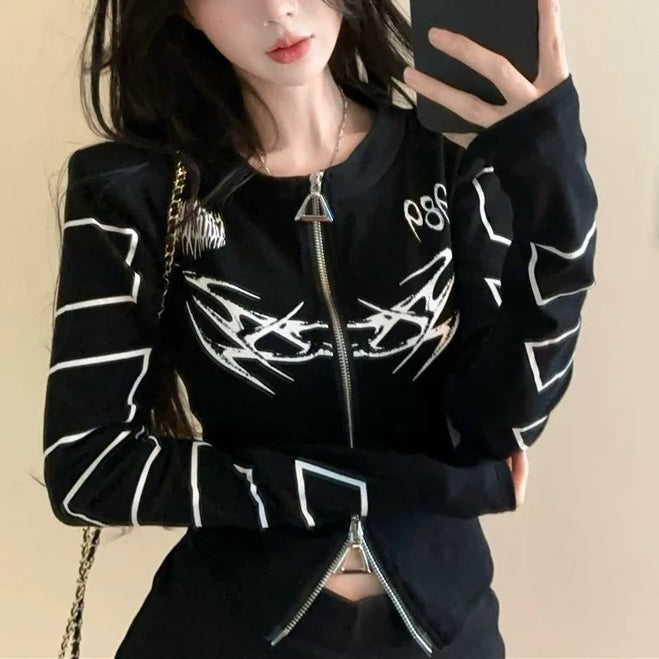 Femboy in White Polo Slim Fit Long Sleeve T-Shirt - Femboy Fashion