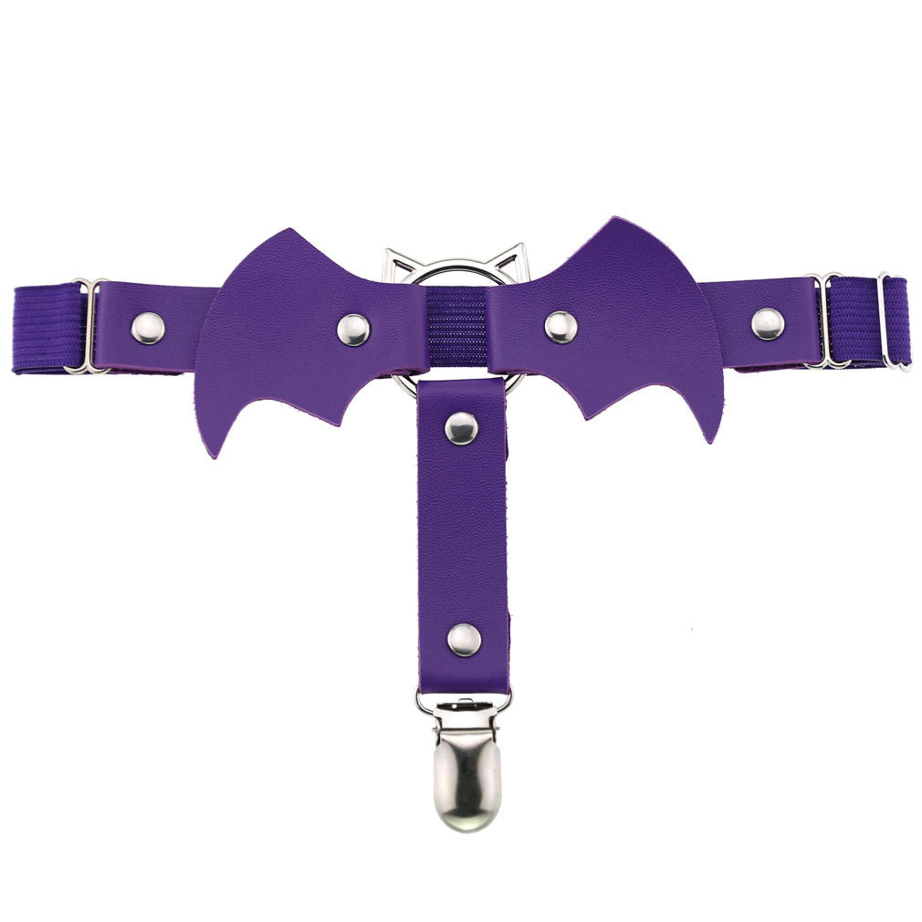 Purple Bat Garter Belt - Femboy Fashion