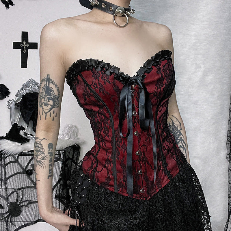 Red Gothic Corset Top