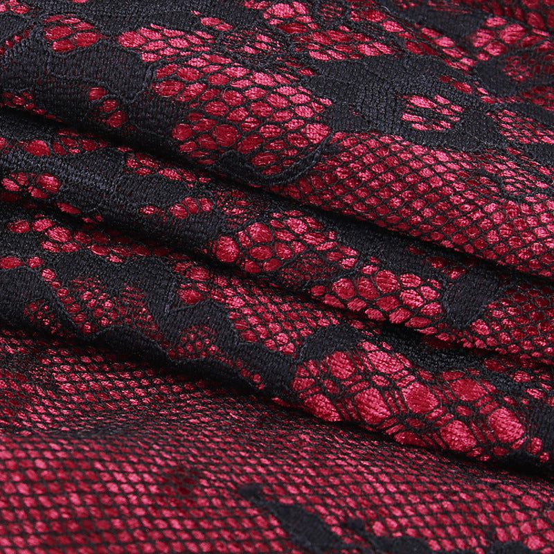Gothic Red Corset Top Detail - Femboy Fashion