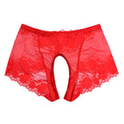 Red Lace Plus Size Crotchless Panty - Femboy Fashion