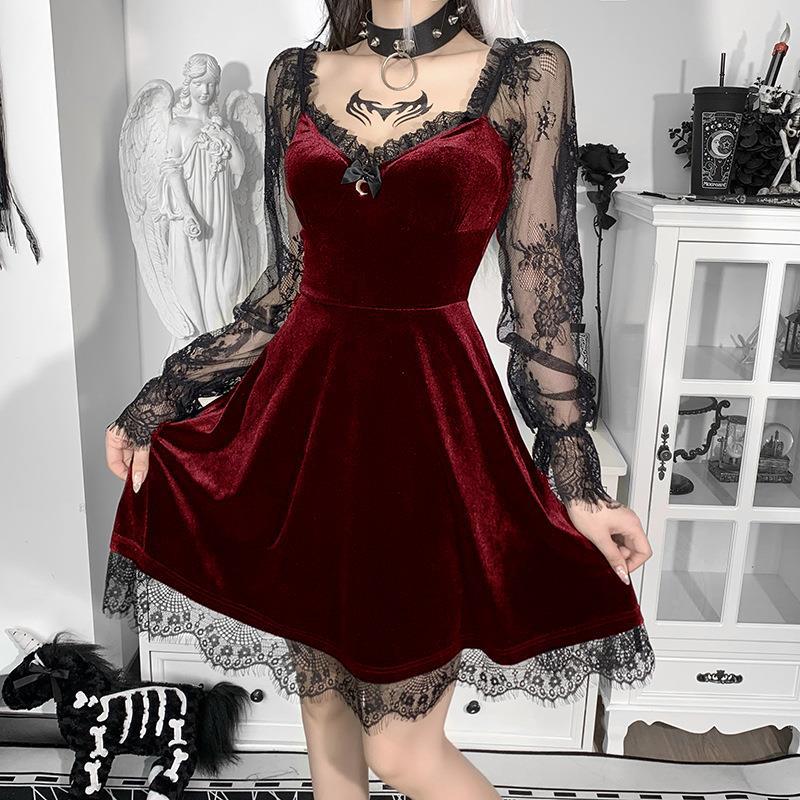 Femboy in Sexy Red Gothic Dress - Femboy Fashion
