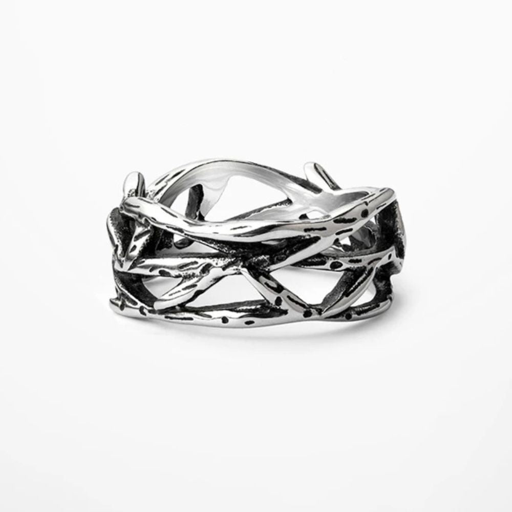 Retro thorns stainless steel ring