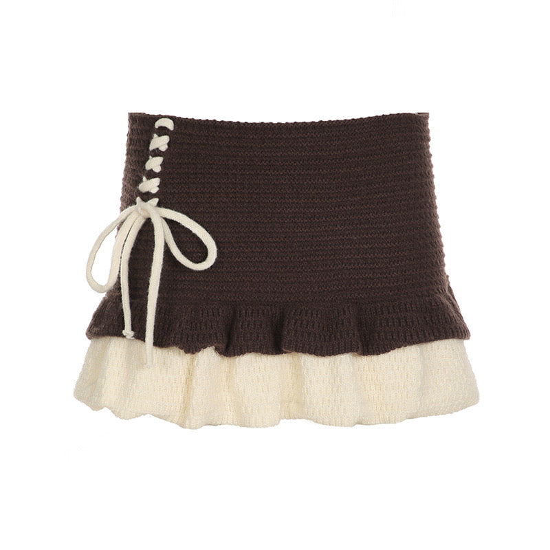 Ruffle Knitting Mini Skirt - Femboy Fashion
