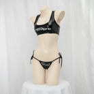 Sexy Black And White Leather Lingerie - Femboy Fashion