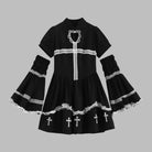 Sexy Black Dress With Gloves Set Back