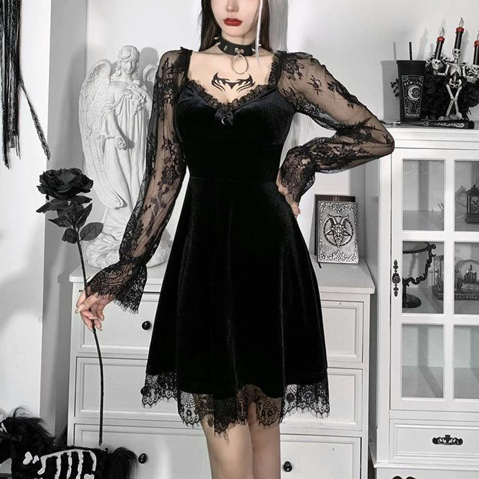 Femboy in Black Gothic Dress - Femboy Fashion