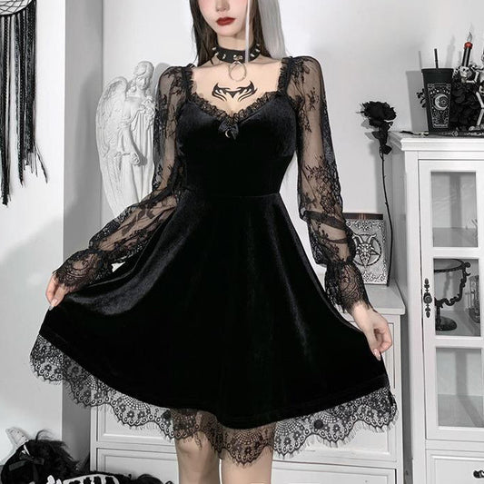 Femboy in Sexy Black Gothic Dress - Femboy Fashion