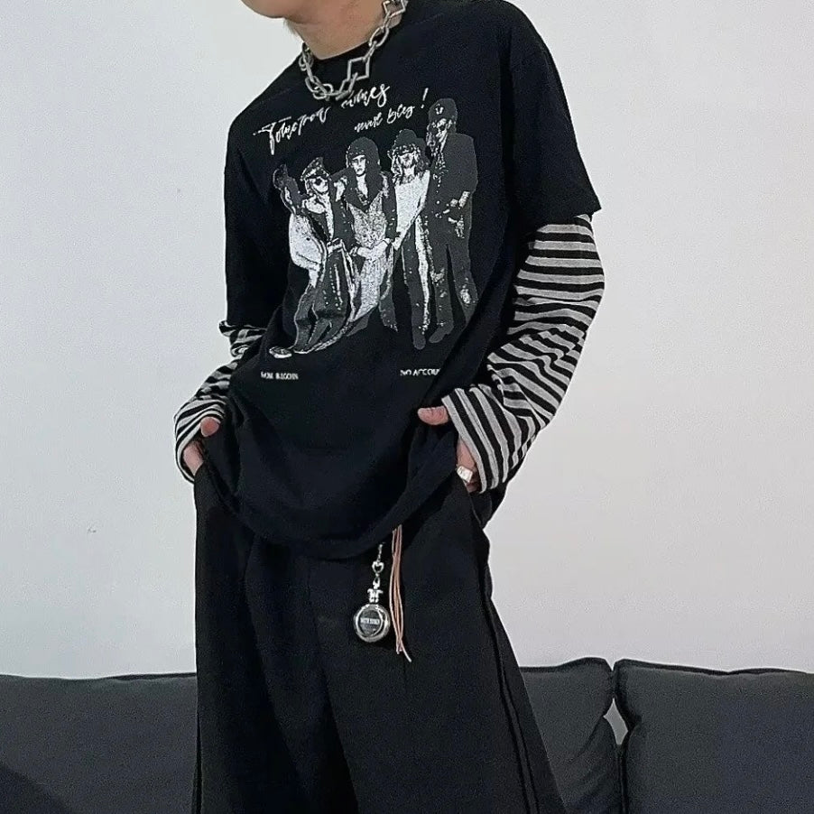 Black gothic style long sleeve top