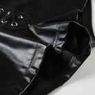 sexy black leather short materials