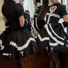 Femboy Wear A Sexy Black Dress With Gloves Set