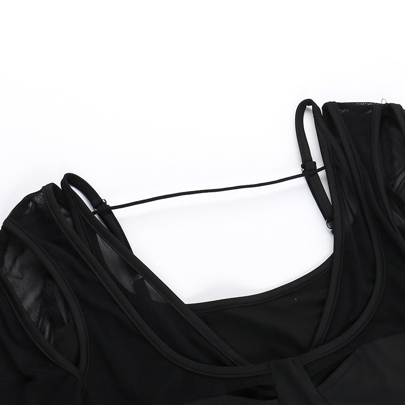 Black gothic top on a white background