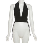 Sexy Black Halter Backless Top