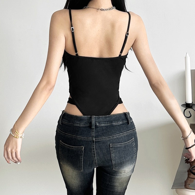 Femboy in Sexy Halterneck Bodysuit Black Back - Femboy Fashion