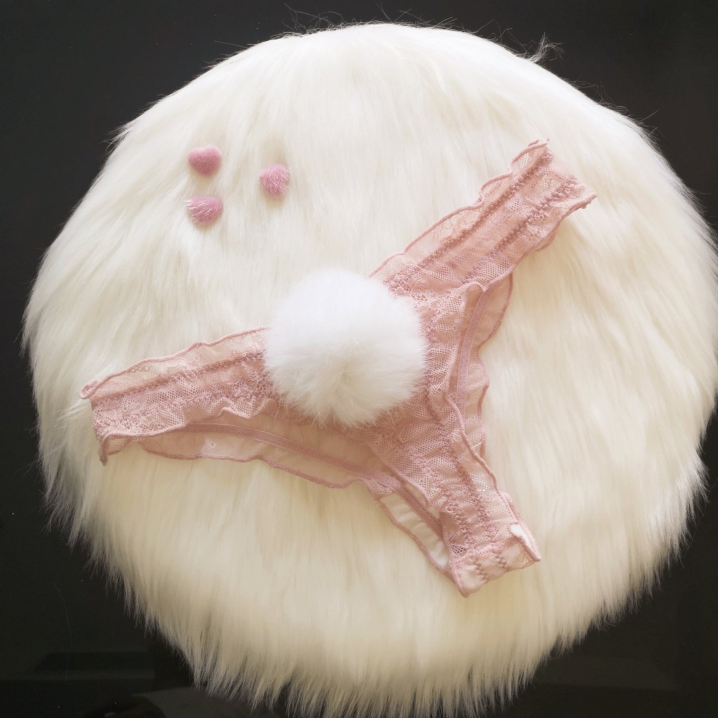 Pink Lace Bunny Panties - Femboy Fashion