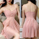 Pink Sexy Lace Chemise Dress Lingerie Set - Femboy Fashion