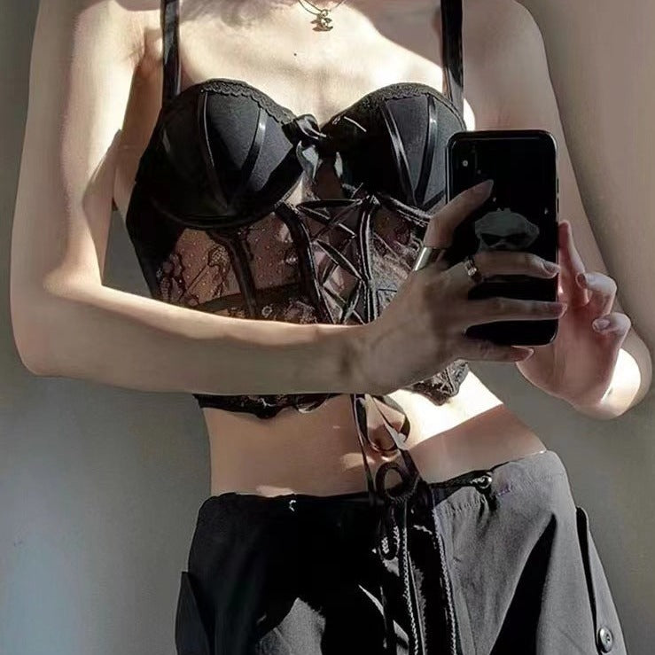 Black Sexy Lace Corset - Femboy Fashion