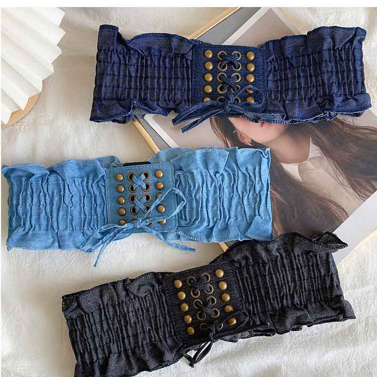 Light Blue Corset Belts - Femboy Fashion