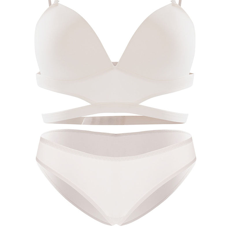 Sexy sexy cross backless bra and panty set for femboy