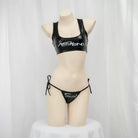 Sexy Black And White Leather Lingerie - Femboy Fashion