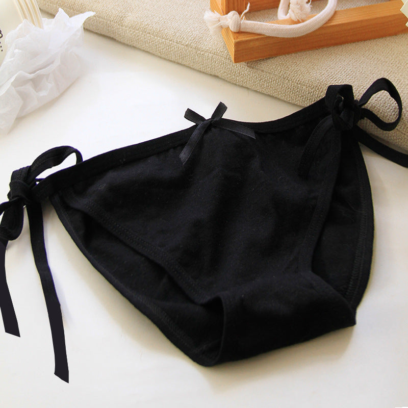 Black Sissy Solid Bikini Panty