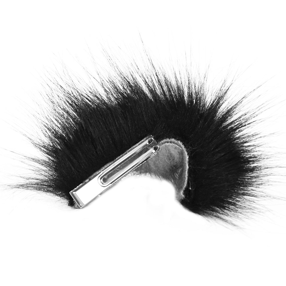 Slimfit black and gray wolf ears clips