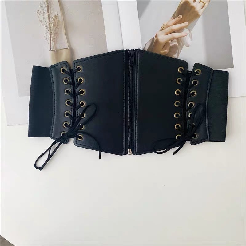 Black Corset Waist Belt - Femboy Fashion