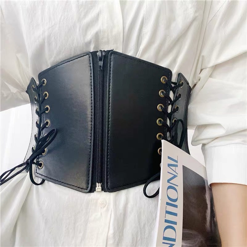 Black Corset Waist Belt - Femboy Fashion