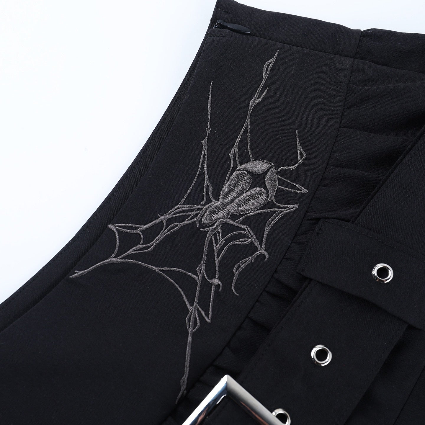 Black Goth Pleated Skirt - Femboy Fashion