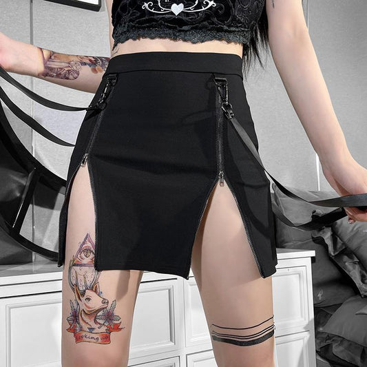 Sexy Black Gothic Short Skirt for Femboy - Femboy Fashion