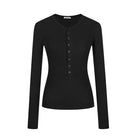 Black Slim Fit T-shirt Long Sleeve - Femboy Fashion