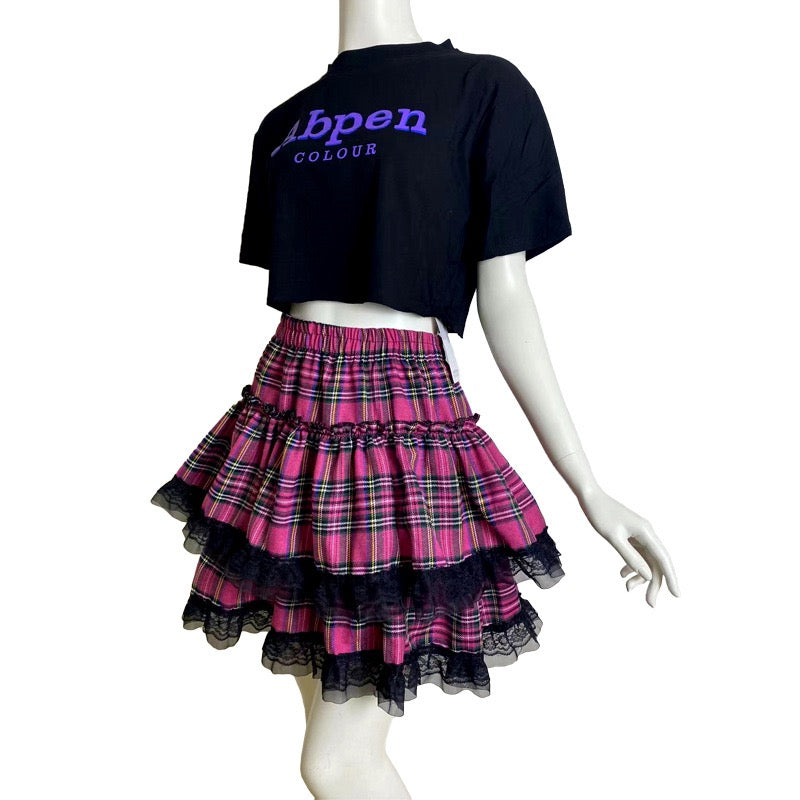 Sexy Femboy In Pink Plaid Short Skirt - Femboy Fashion