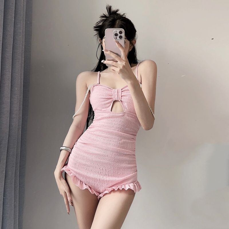 Pink Ruffle Swimsuit - Femboy Fashion