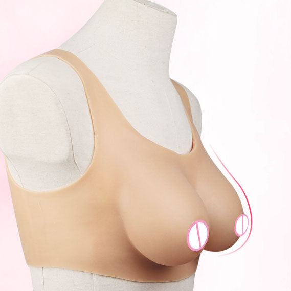Round Neck Silicone Breast Form Vest - Femboy Fashion