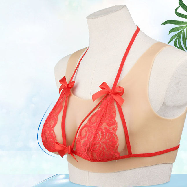 Round Neck Silicone Breast Form Vest - Femboy Fashion