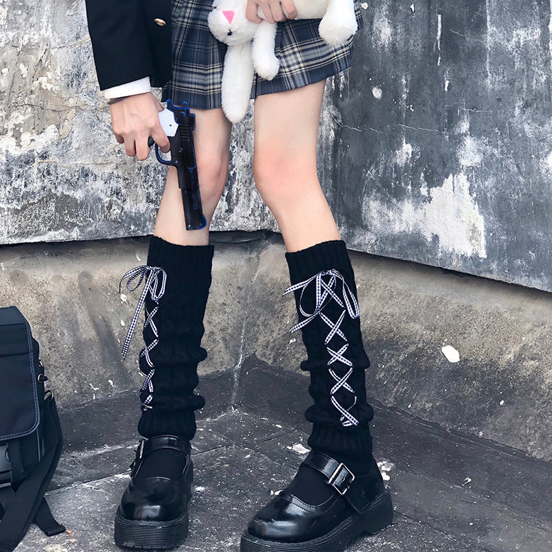 Sweet Lace Up Leg Warmers - Femboy Fashion