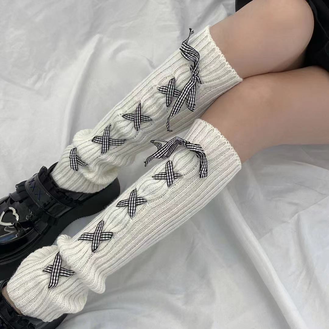 Sweet Lace Up Leg Warmers - Femboy Fashion