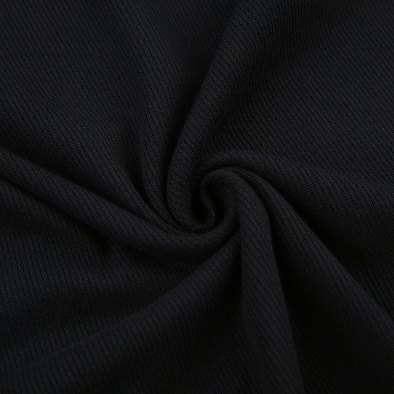 Solid Knitted Dress Black - Femboy Fashion